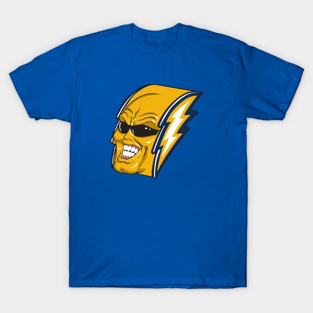 Los Angeles Chargers Bolt Man T-Shirt by stayfrostybro